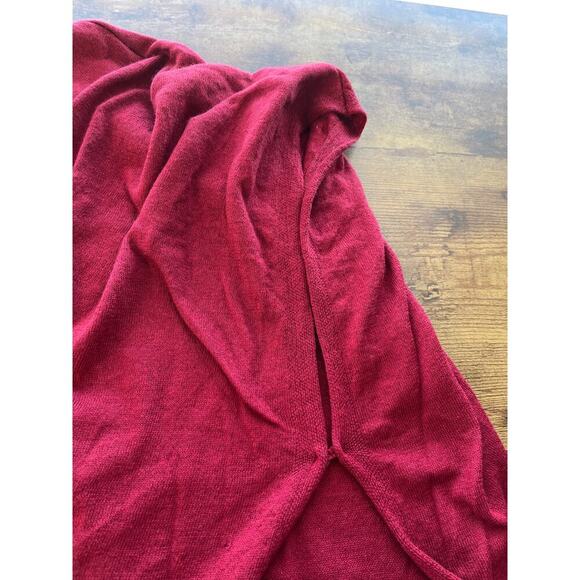 J. Jill Womens One Size Petite Red MerinoWool Tencel Poncho V Neck Beach Poncho - Picture 5 of 7